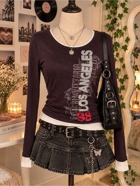 Coco & Shay Los Angeles Graphic Long-Sleeve Top – Size L
